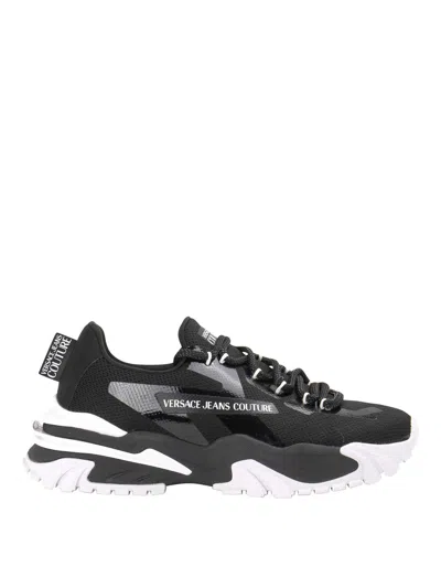 Versace Jeans Couture Logo-print Low-top Sneakers In Black