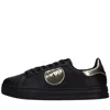 Versace Jeans Couture Jeans Couture Low-top Leather Sneakers With Logo In Nero Scuri