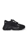 Versace Jeans Couture Logo-print Panelled Leather Sneakers In Black
