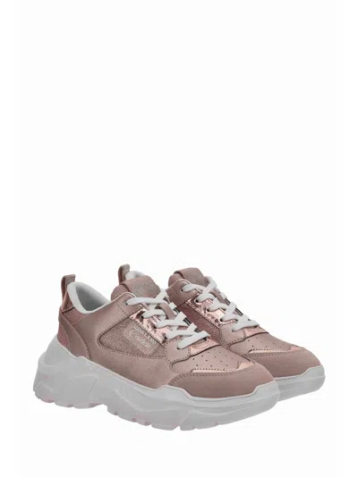 Versace Jeans Couture Logo Perforated Sneakers In Pink