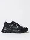 Versace Jeans Couture Chain-link Print Leather Sneakers In Black