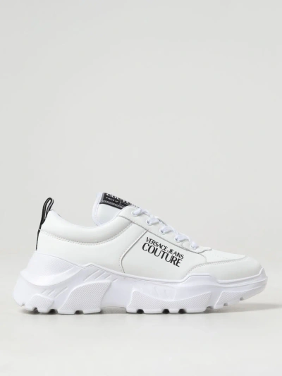 Versace Jeans Couture Logo-print Leather Low-top Sneakers In White