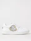 Versace Jeans Couture White Leather And Fabric Sneakers In Weiss