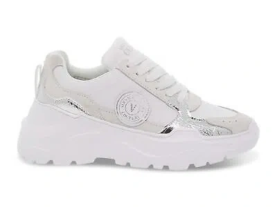 Pre-owned Versace Jeans Couture Sneakers  Sc7 Ba In White Leather - Women's Shoes