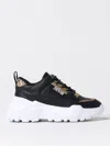 Versace Jeans Couture Logo-patch Glitter-detailing Sneakers In Black