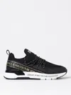 Versace Jeans Couture Dynamic Logo-strap Round-toe Sneakers In Black