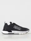 Versace Jeans Couture Logo-print Almond-toe Sneakers In Schwarz