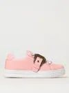 Versace Jeans Couture Pink Baroque Buckle Court 88 Sneakers In Pink