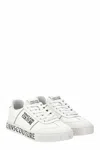 Versace Jeans Couture White Logo Leather Sneaker In Animal Print