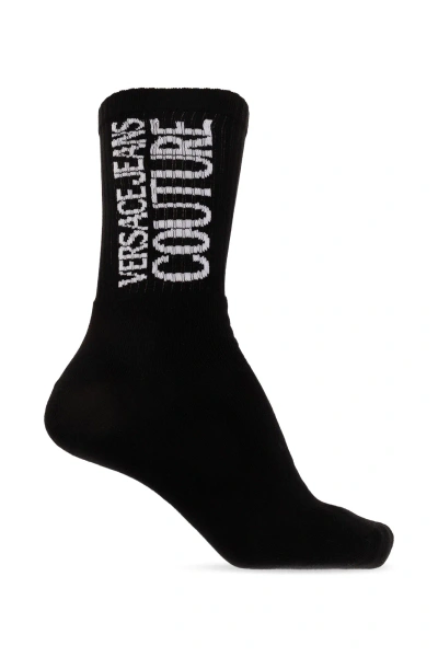 Versace Jeans Couture Socks With Logo In Black