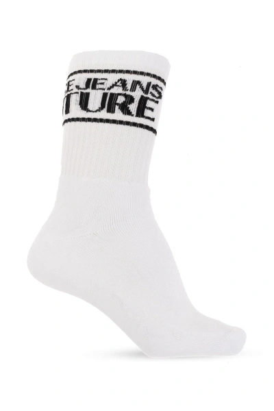 Versace Jeans Couture Socks With Logo In White