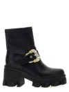 Versace Jeans Couture 'sophie' Block Heel Ankle Boots In Black