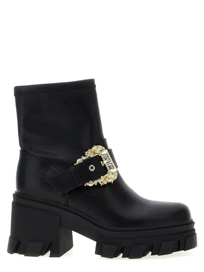 Versace Jeans Couture Black Pin-buckle Boots