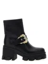 Versace Jeans Couture 'sophie' Block Heel Ankle Boots In Black