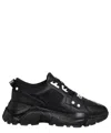 Versace Jeans Couture Logo-print Panelled Leather Sneakers In Black