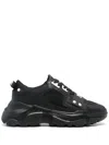 Versace Jeans Couture Logo-print Panelled Leather Sneakers In Black