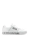 Versace Jeans Couture White Logo Leather Sneaker In Multi