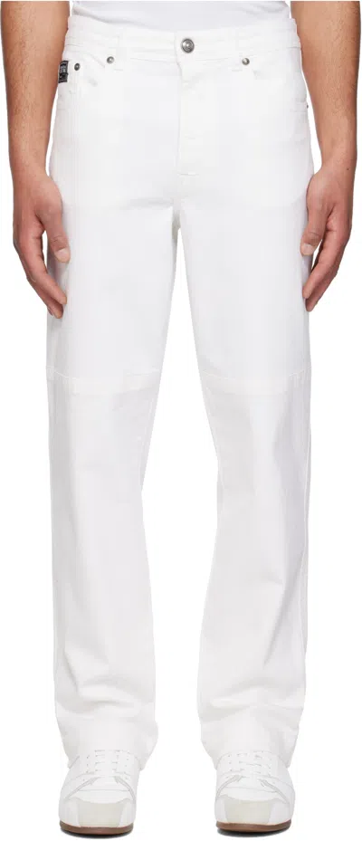Versace Jeans Couture Stitched Leg Denim In White