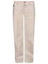 Versace Jeans Couture Straight Leg 5 Pockets Jeans In Bianco