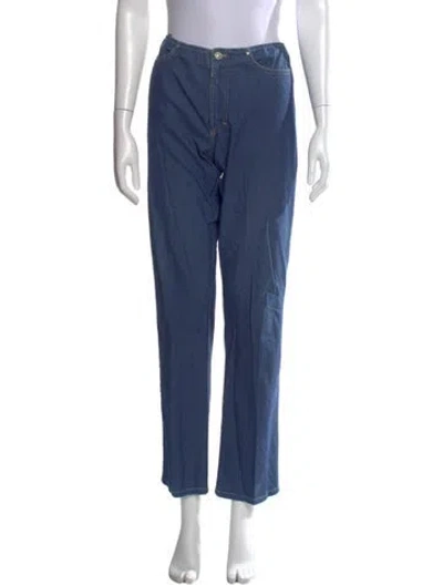 Pre-owned Versace Jeans Couture Straight Leg Pants In Blue