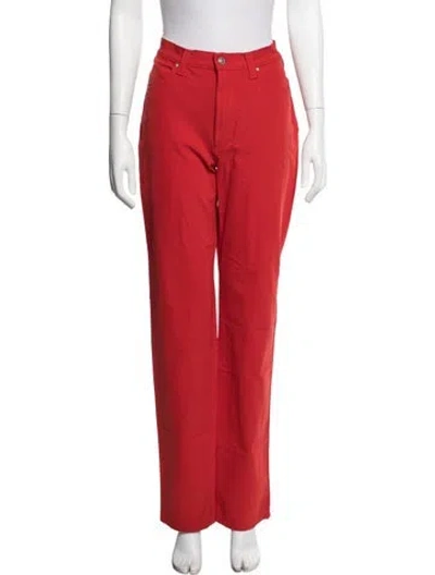 Pre-owned Versace Jeans Couture Straight Leg Pants In Red