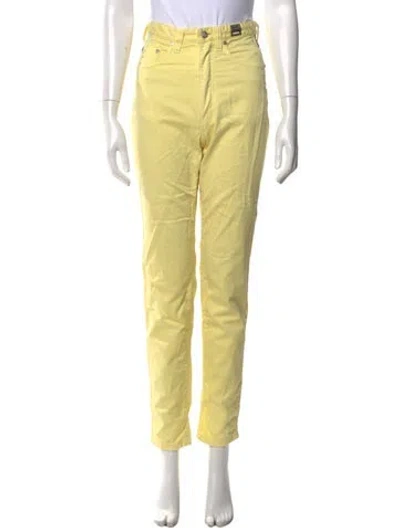 Pre-owned Versace Jeans Couture Straight Leg Pants In Yellow