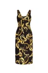 Versace Jeans Couture Baroque-print T-shirt Dress In Black E Gold