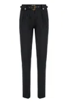 Versace Jeans Couture Tailored Viscose Trousers Featuring Belt In Black