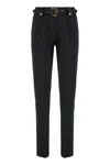 Versace Jeans Couture Tailored Viscose Trousers Featuring Belt In Black