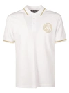 Versace Jeans Couture Logo-embroidered Cotton Polo Shirt In White