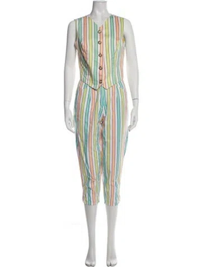 Pre-owned Versace Jeans Couture Striped Pant Set In Multi