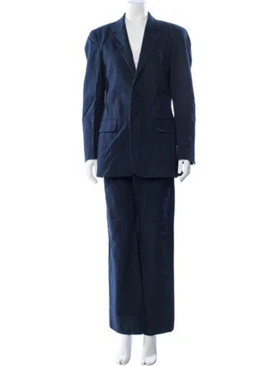 Pre-owned Versace Jeans Couture Striped Pantsuit In Blue