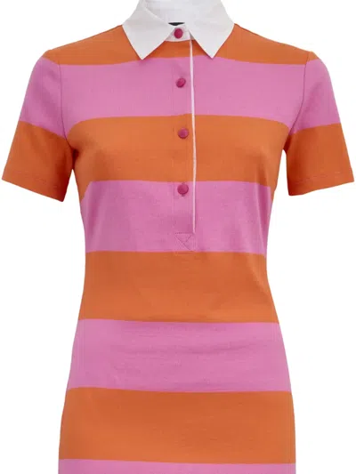 Versace Jeans Couture Striped Polo Dress In Multi