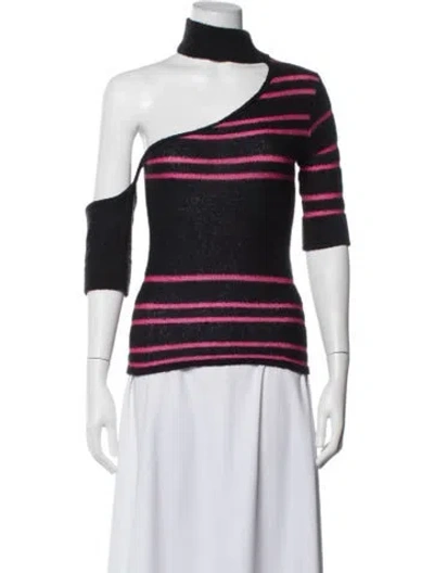 Pre-owned Versace Jeans Couture Striped Turtleneck Sweater In Blue
