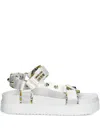 Versace Jeans Couture Sole Sandals With Decorative Logo Strap In White