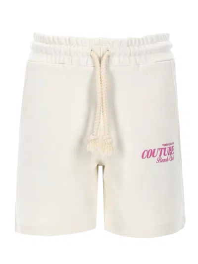 Versace Jeans Couture Stylish Cotton Mini Shorts For Women In Neutral