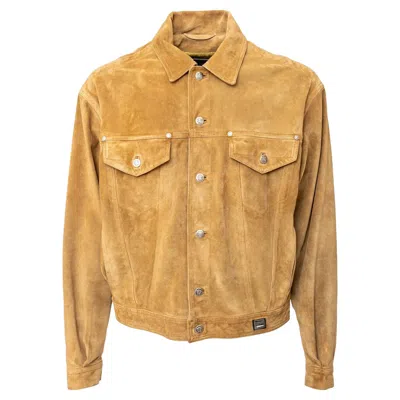 Pre-owned Versace Jeans Couture Suede Jacket - '90s In Orange