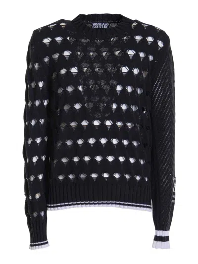 Versace Jeans Couture Crew Neck Sweater In Black