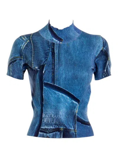 Versace Jeans Couture Sweater In Denim