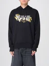 Versace Jeans Couture Graphic Print Cotton Sweatshirt With Drawstring Hood