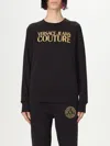 Versace Jeans Couture Long Sleeve Ribbed Knit Crew Neck In Black