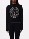 Versace Jeans Couture V-emblem Wool Jumper In Schwarz