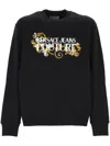 Versace Jeans Couture Logo-print Cotton Sweatshirt In Black