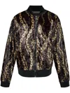 Versace Jeans Couture Chain-print Bomber Jacket In Black