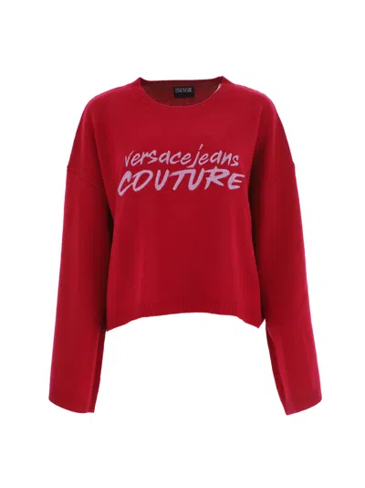 Versace Jeans Couture Embroidery Logo Clothing In Red