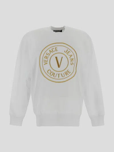 Versace Jeans Couture Sweaters In Whitegold