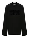 Versace Jeans Couture Flocked-logo Sweatshirt In Black