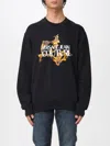 Versace Jeans Couture Baroque Graphic Print Crew Neck Sweatshirt In Black