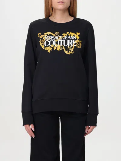 VERSACE JEANS COUTURE SWEATSHIRT VERSACE JEANS COUTURE WOMAN COLOR BLACK,f93300002
