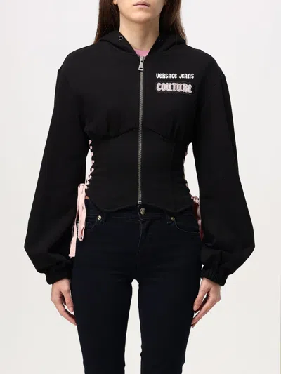 Versace Jeans Couture Logo Zip-up Sweatshirt In Schwarz